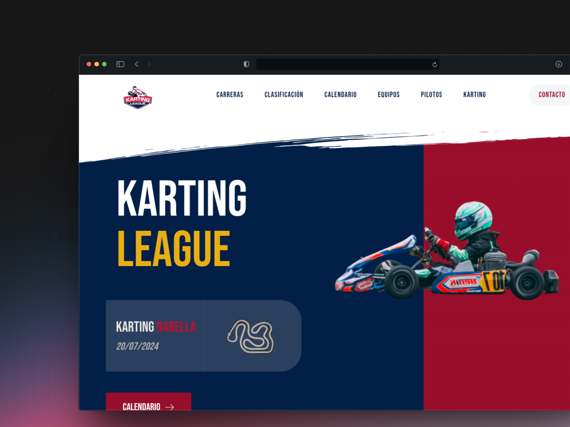 Screenshot of the project KARTING LEAGUE